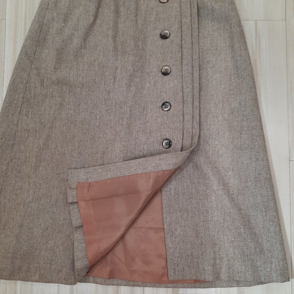 Vtg 70s wool button midi skirt - Newsport brand - Picture 5 of 12